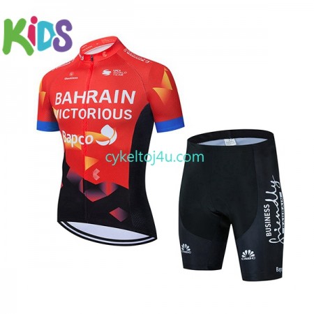 Team Bahrain Victorious Cykeltrøje + Cykelshorts Børn 2021 N001
